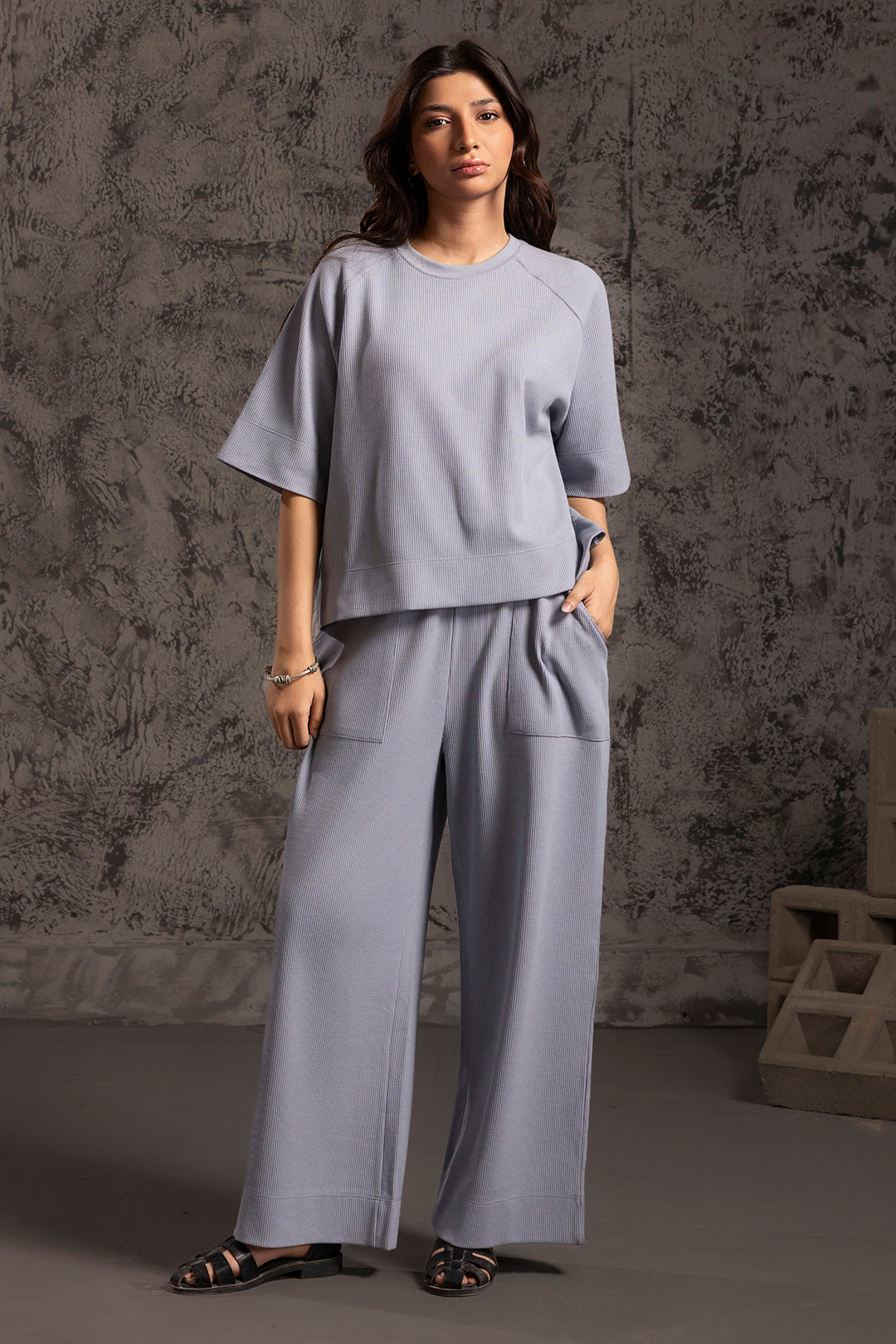 Waffle Knit Co-Ord Set Trouser - 5002