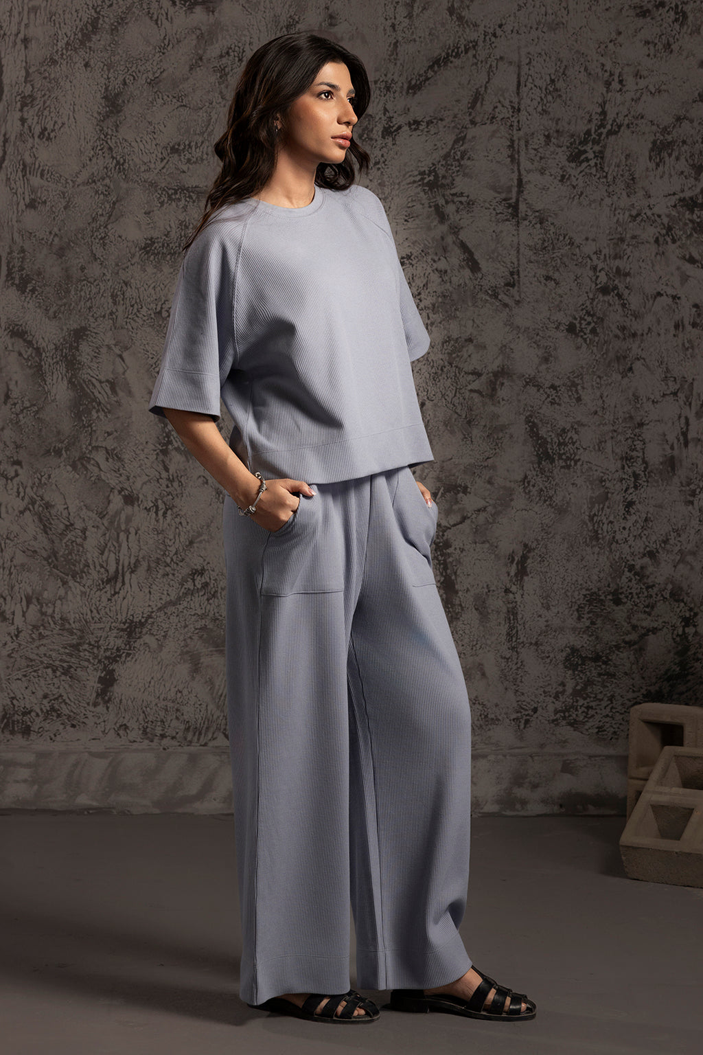 Waffle Knit Co-Ord Set Trouser - 5002