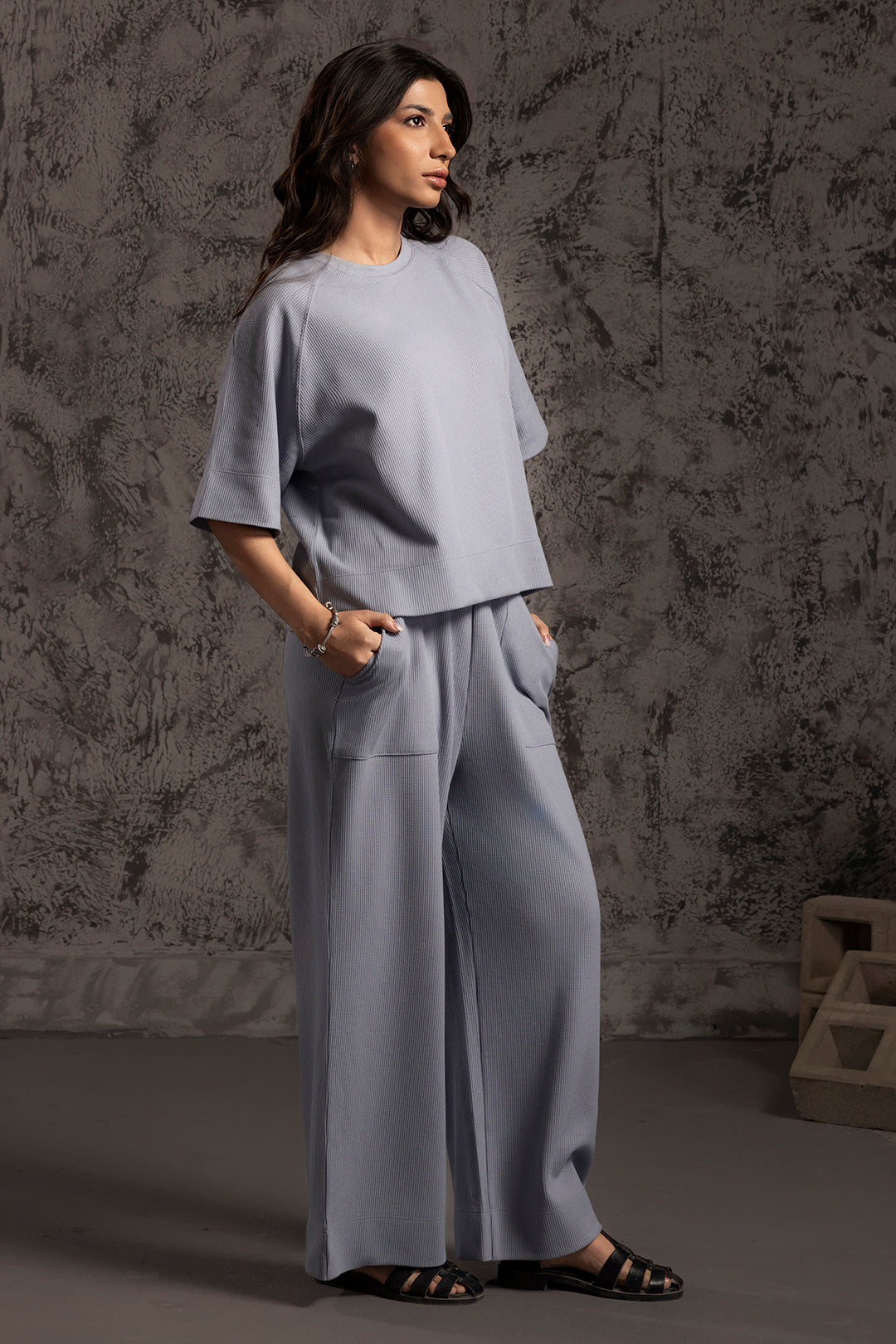 Waffle Knit Co-Ord Set Trouser - 5002
